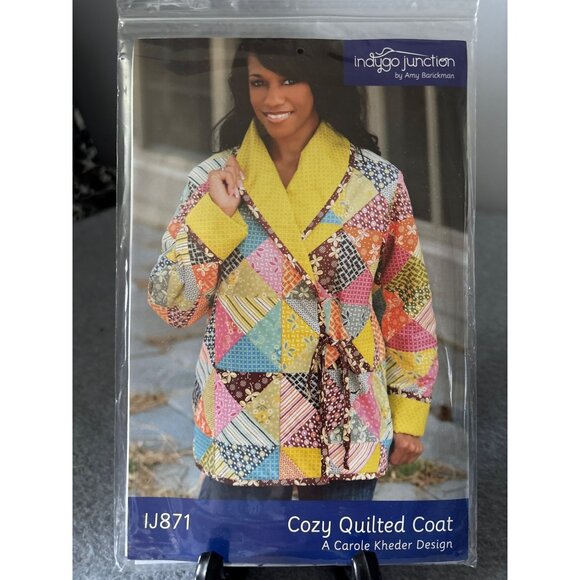 Cozy Quilted Coat Sewing Pattern IJ871 By Indigo Junction - Picture 1 of 5